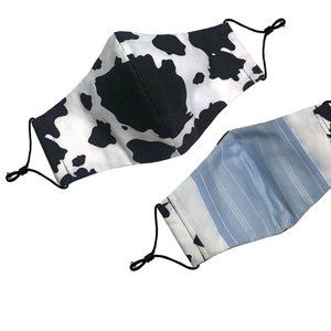 Cow Print Handmade Face Mask W/ Nose Wire Cotton
